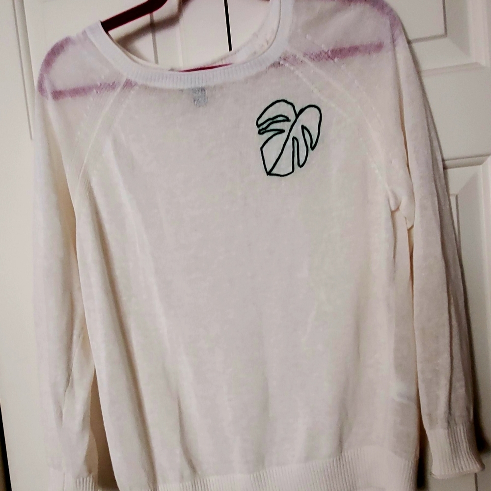 J. Crew lightweight sweater top. Cream ivory, size Small